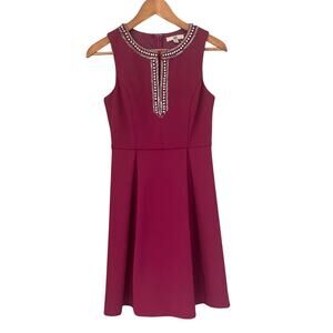 Ya Los Angeles Boutique Purple Party Dress S Small Sleeveless Beaded trim